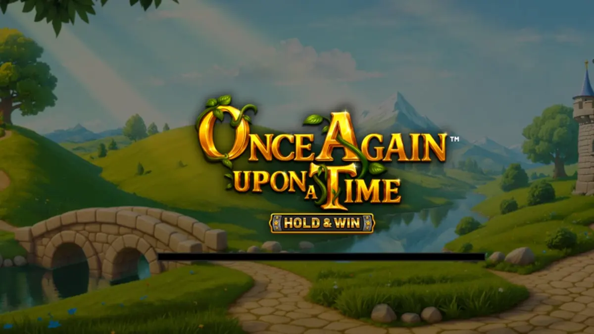 Pemandangan kastil dan naga dalam slot Once Again Upon A Time